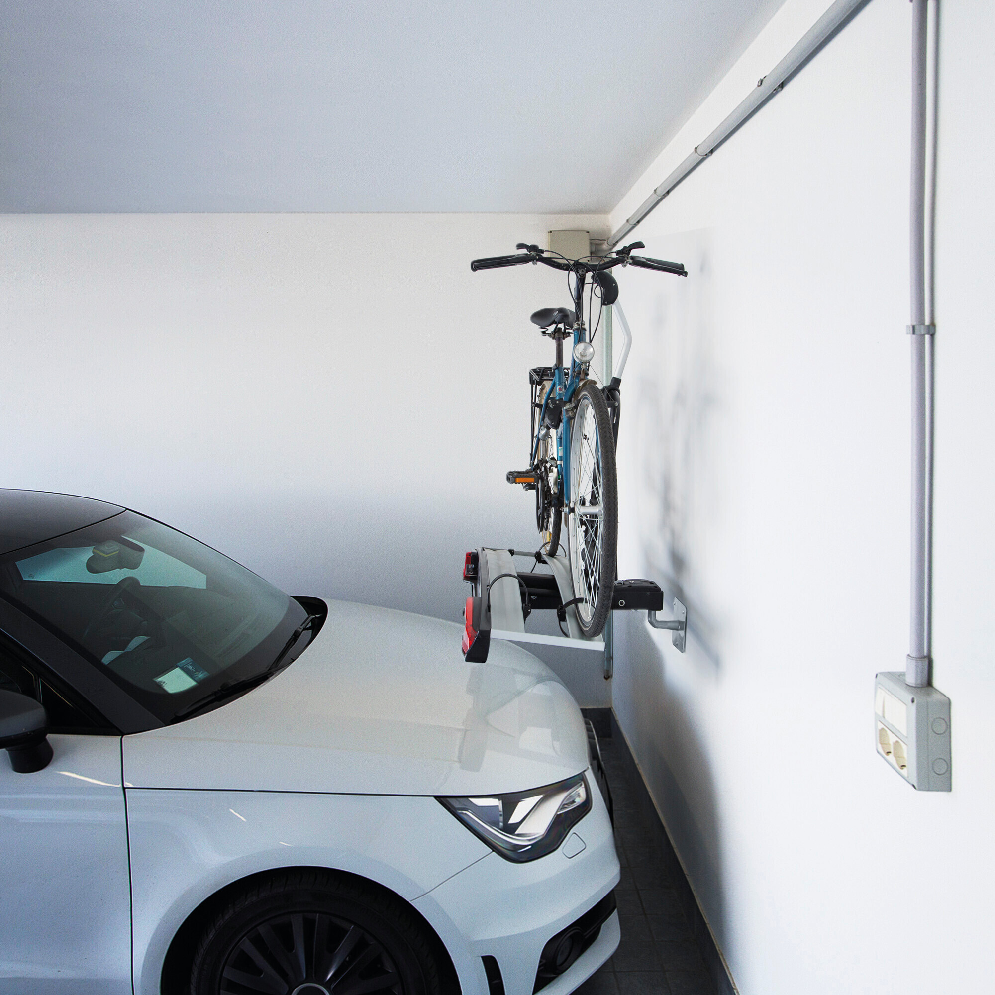 Sphere-1, supporto universale per portabiciclette posteriori a gancio traino, fissaggio a muro o soffitto - immagine 4