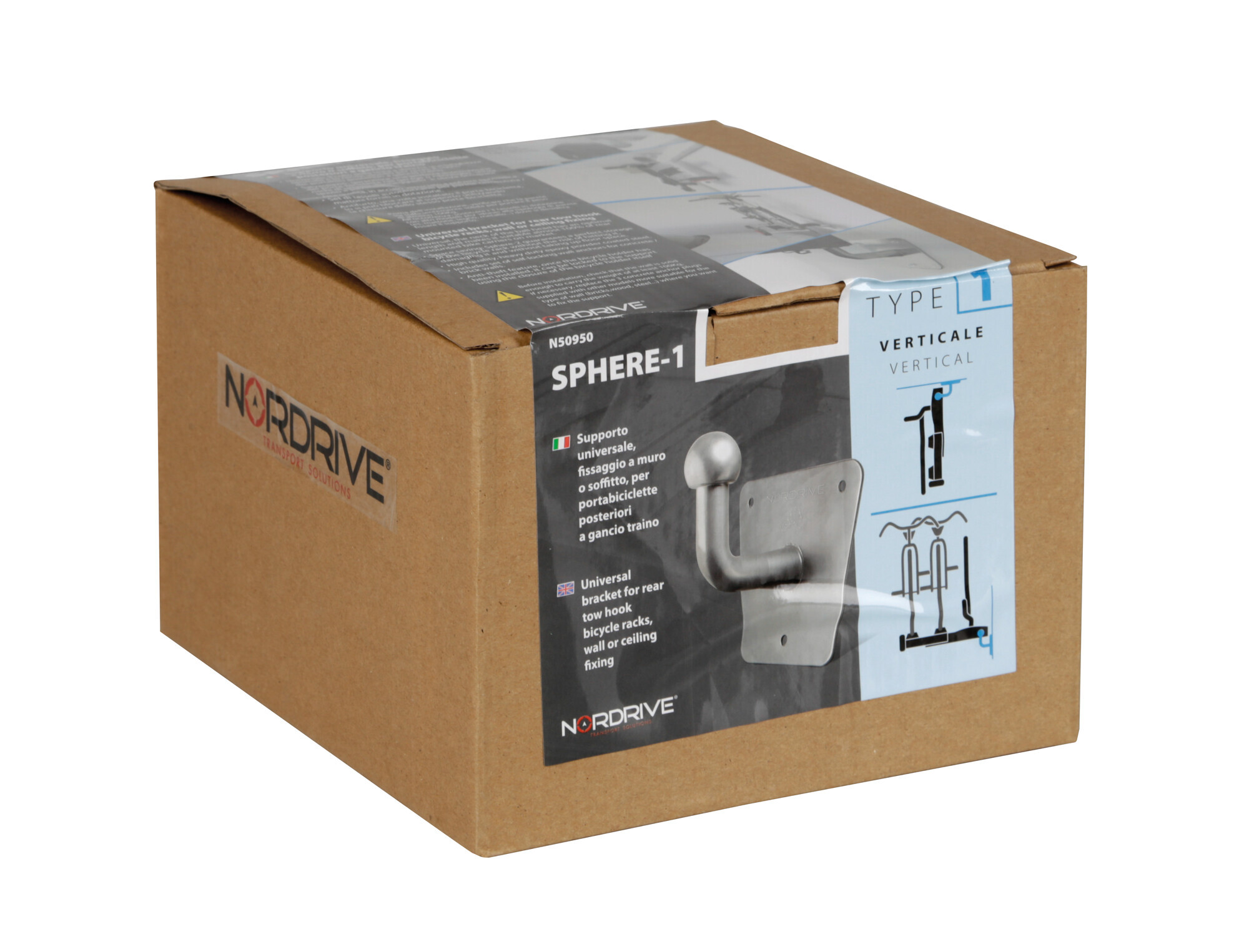Sphere-1, supporto universale per portabiciclette posteriori a gancio traino, fissaggio a muro o soffitto - immagine 6