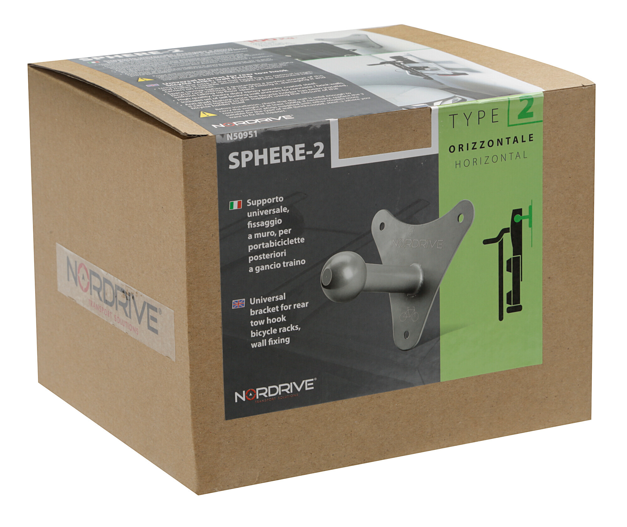 Sphere-2, supporto universale per portabiciclette posteriori a gancio traino, con fissaggio a muro - immagine 5