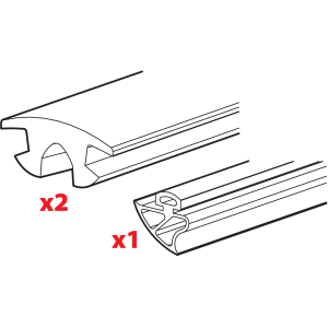 Set 3 gomme per una barra Kargo-Plus - L = 180 cm