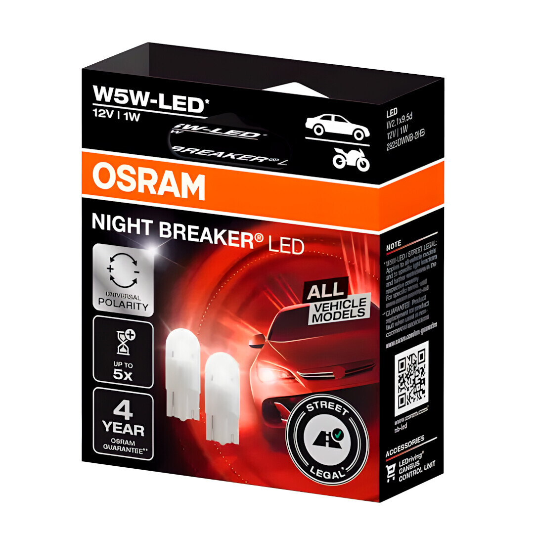12V Night Breaker Led - W5W - 1W - W2,1x9,5d - 2 pz - Scatola - immagine 2