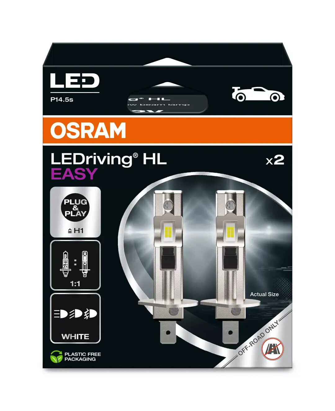 12V LEDriving HL Easy - (H1) - 9W - P14,5s - 2 pz - Scatola - immagine 2