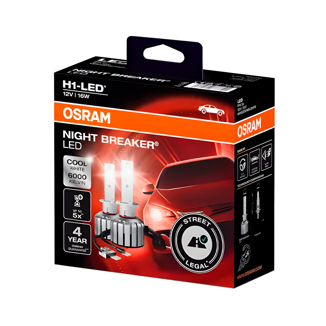 12V Night Breaker Led - H1 - 16W - P14,5s - 2 pz - Scatola - immagine 2