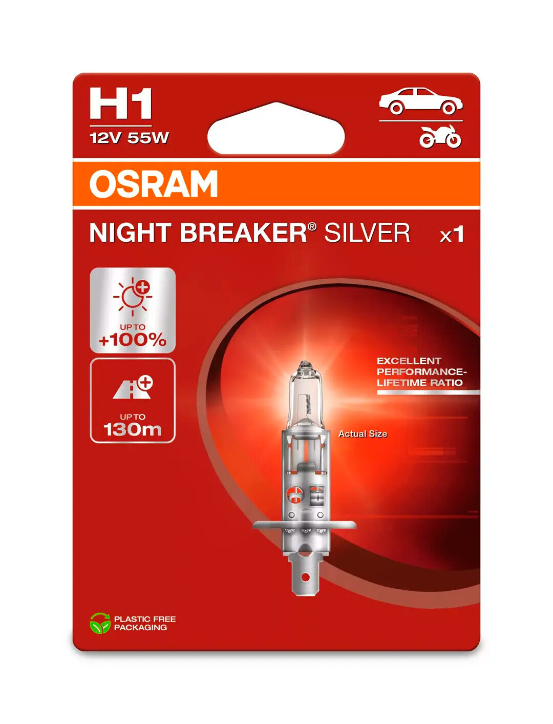 12V Night Breaker Silver - H1 - 55W - P14,5s - 1 pz - Scatola - immagine 2