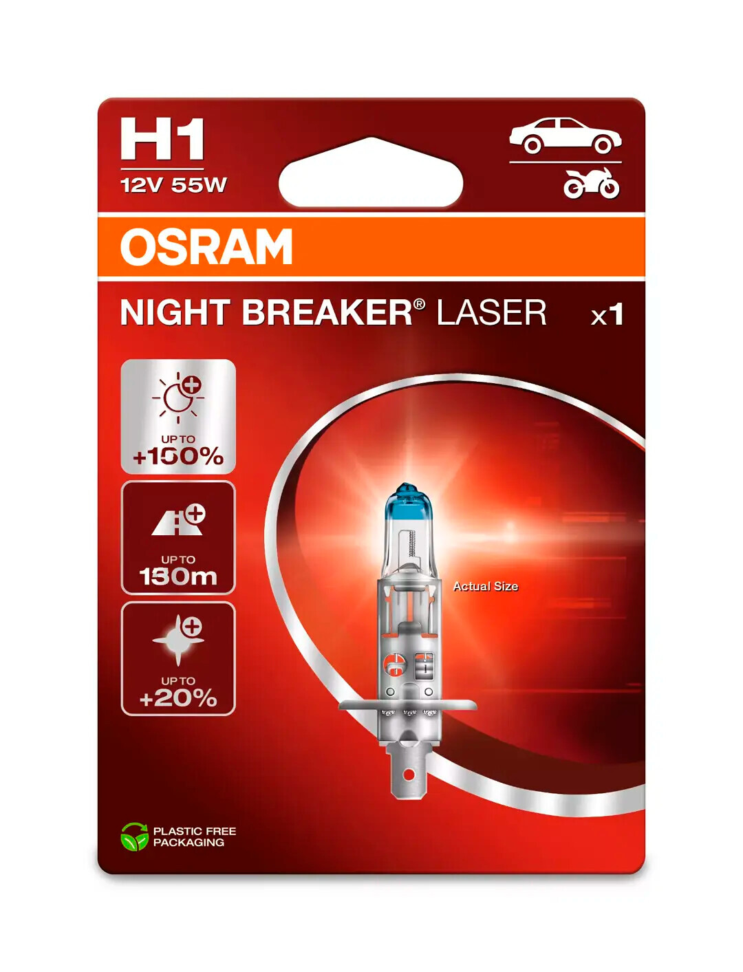 12V Night Breaker Laser - H1 - 55W - P14,5s - 1 pz - Scatola - immagine 2