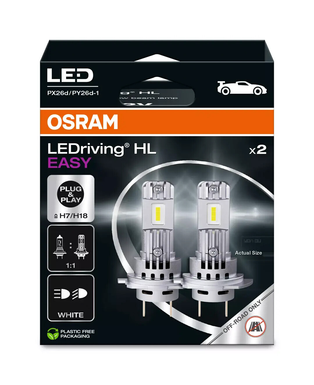 12V LEDriving HL Easy - (H7/H18) - 16,2W - PX26d / PY26d-1 - 2 pz - Scatola - immagine 2