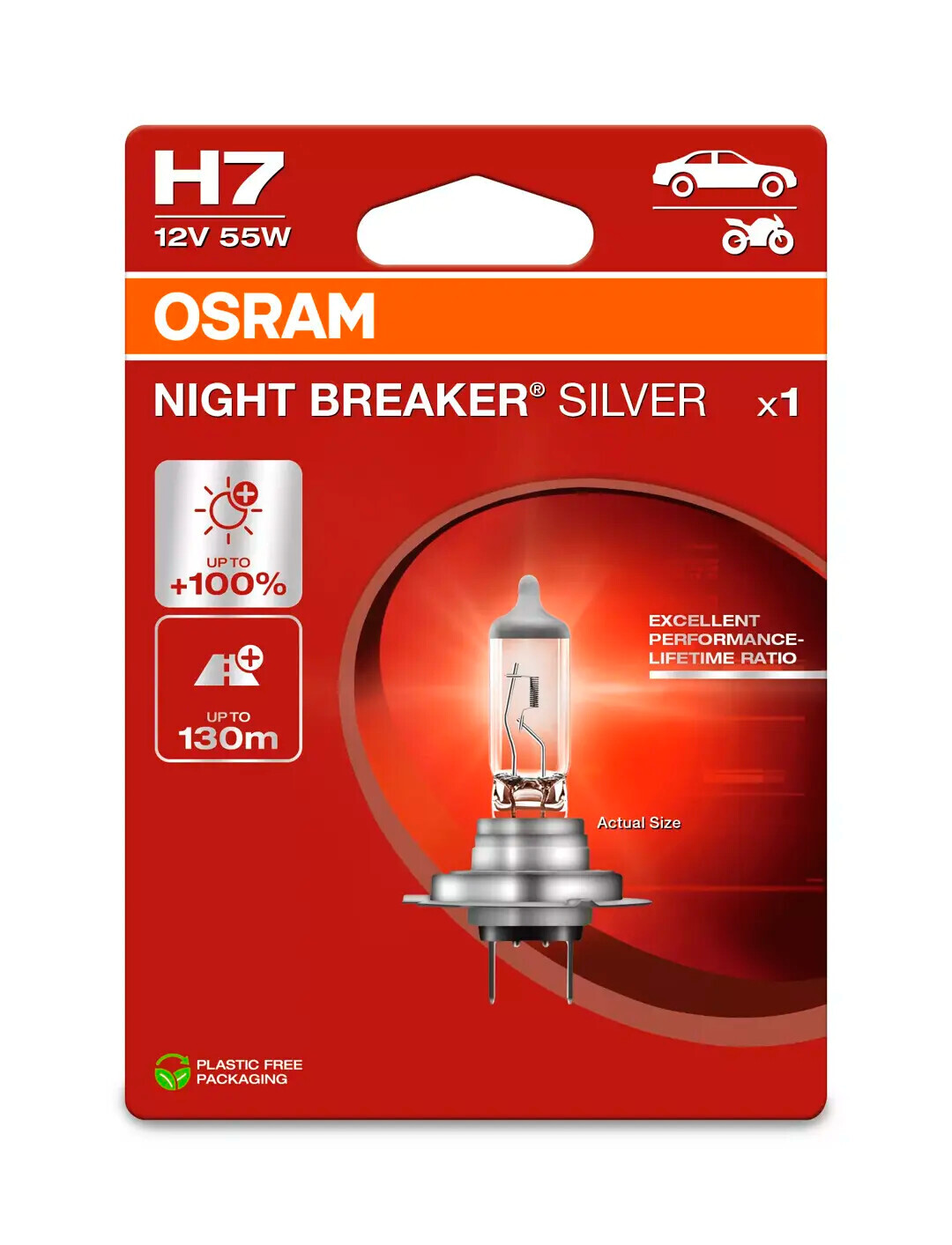 12V Night Breaker Silver - H7 - 55W - PX26d - 1 pz - Scatola - immagine 2
