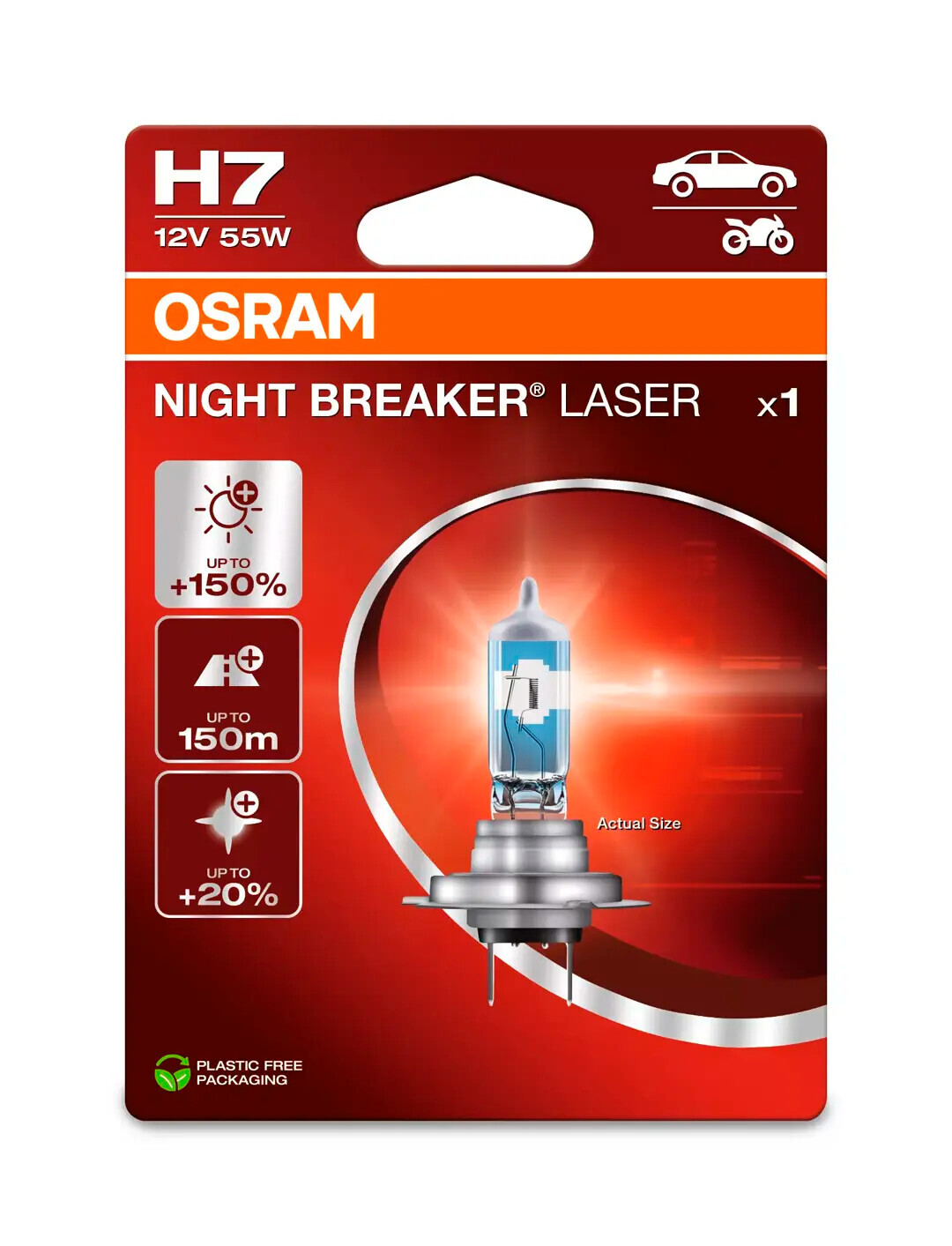 12V Night Breaker Laser - H7 - 55W - PX26d - 1 pz - Scatola - immagine 2