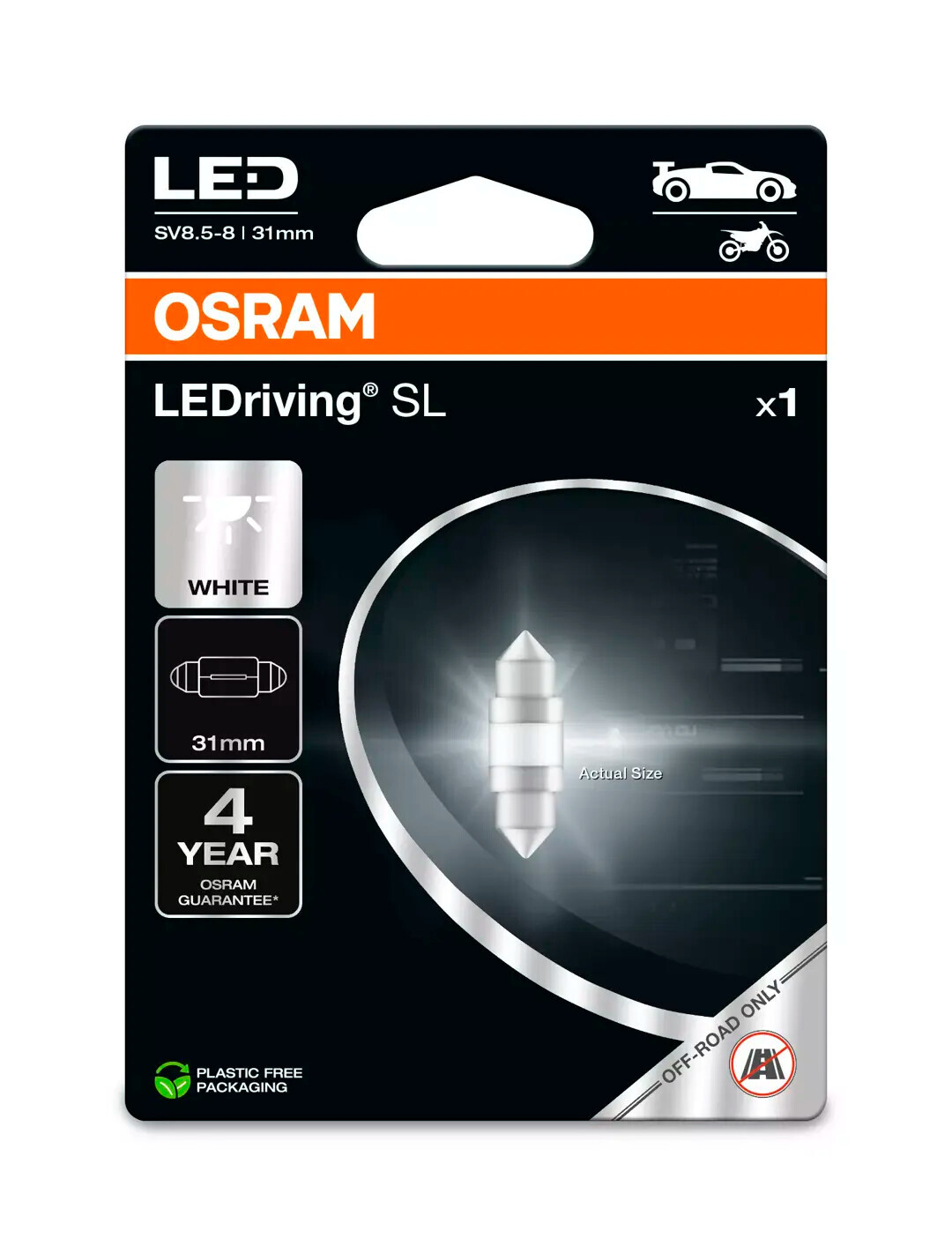 12V LEDriving SL - (C5W) - 11x29 mm - 1W - SV8,5-8 - 1 pz - Scatola - immagine 2