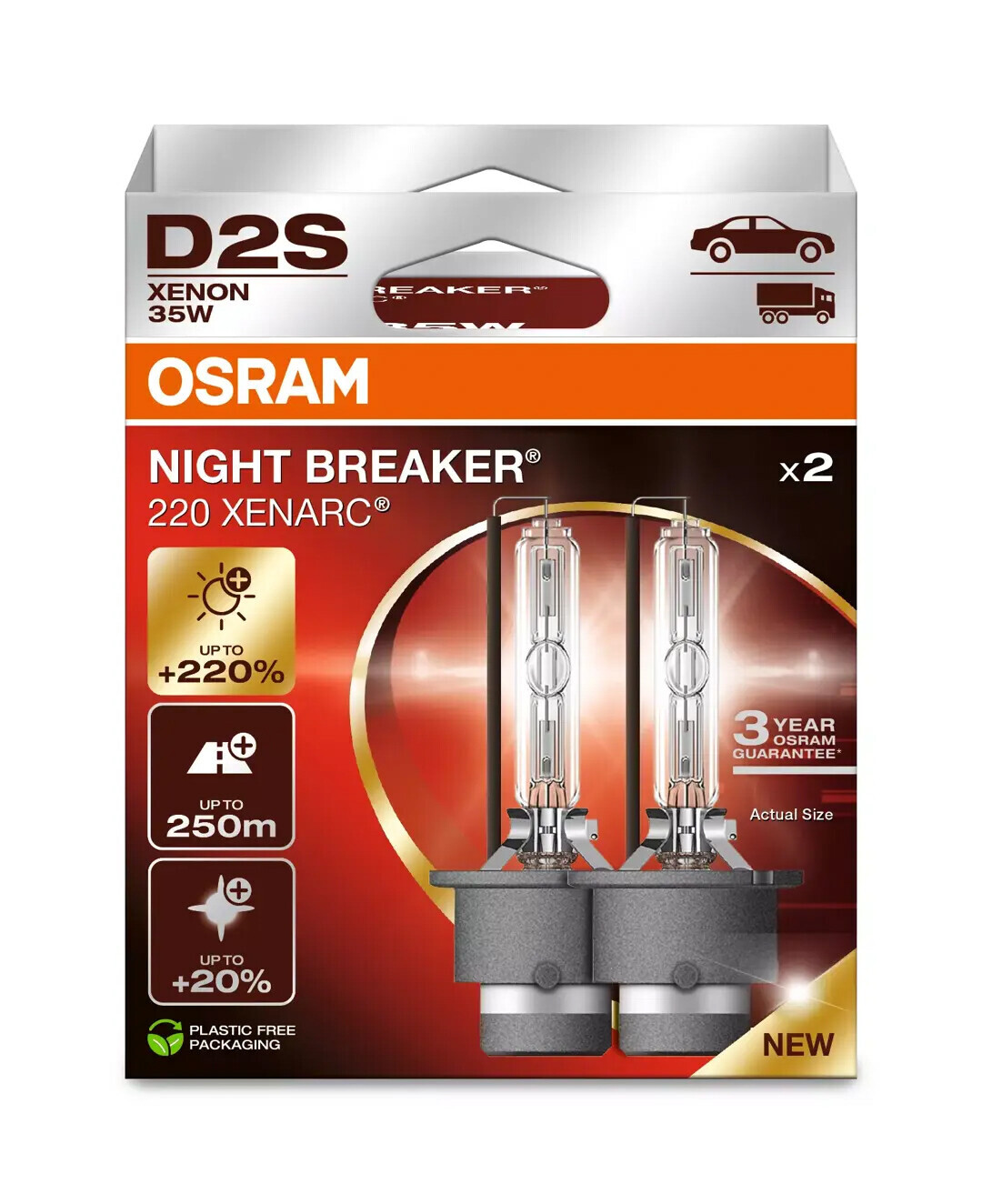 Xenarc Night Breaker Laser (Next Gen) - D2S - 35W - P32d-2 - 2 pz - Scatola