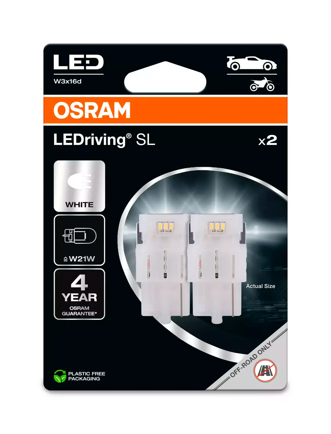 12V LEDriving SL - (W21W) - 1W - W3x16d - 2 pz - Scatola - Bianco - immagine 2