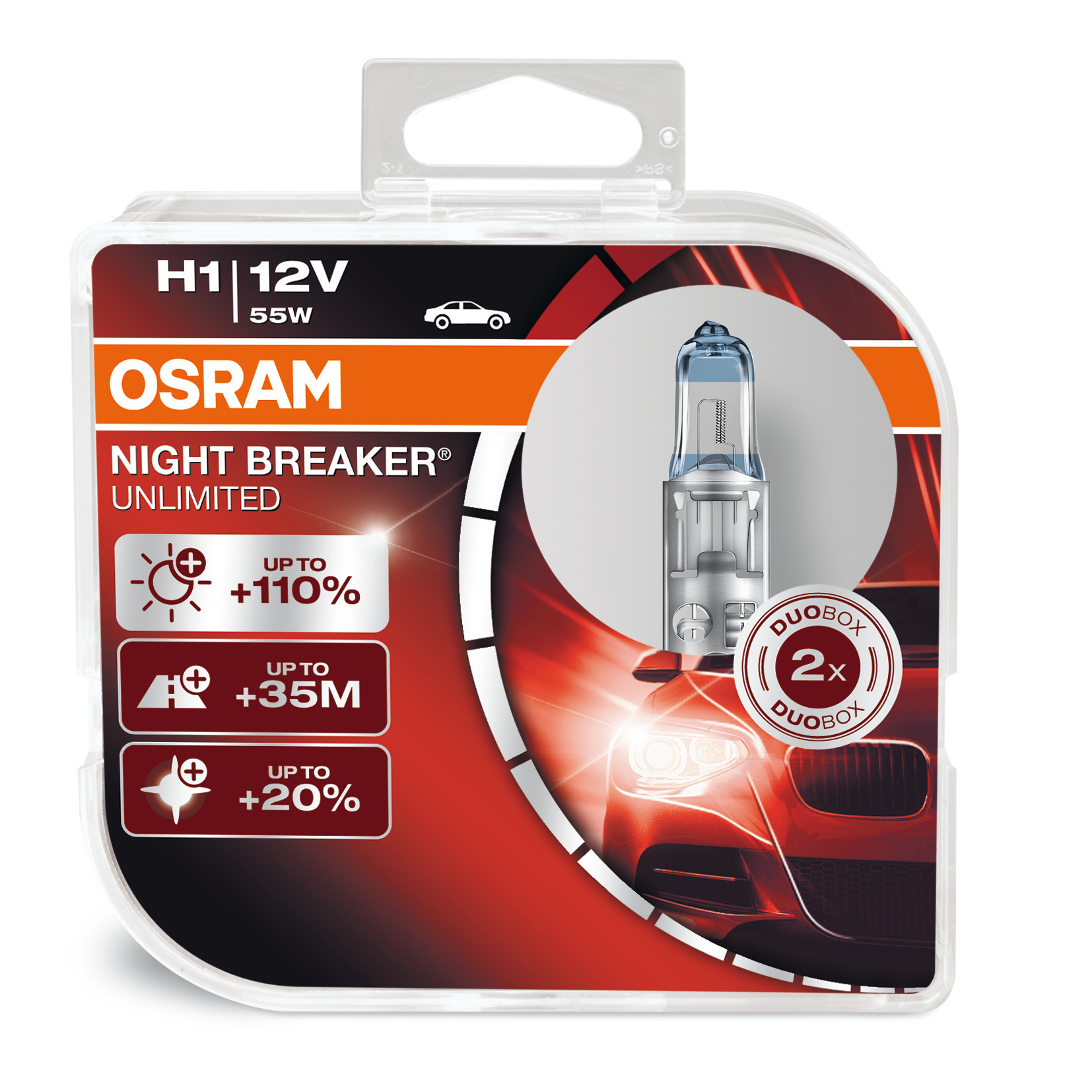 12V Night Breaker Unlimited - H1 - 55W - P14,5s - 2 pz - Scatola Plast. - immagine 4