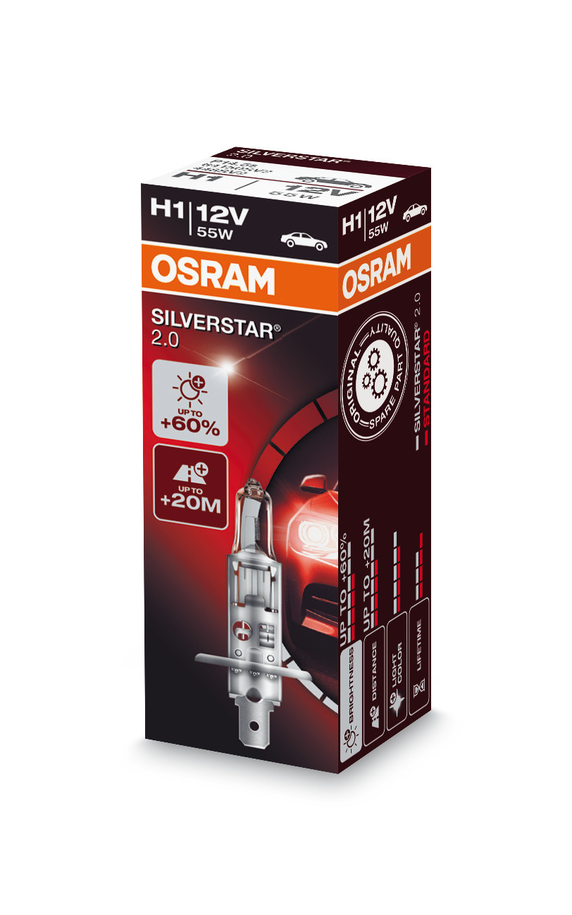 12V Silverstar 2.0 - H1 - 55W - P14,5s - 1 pz - Scatola - immagine 4