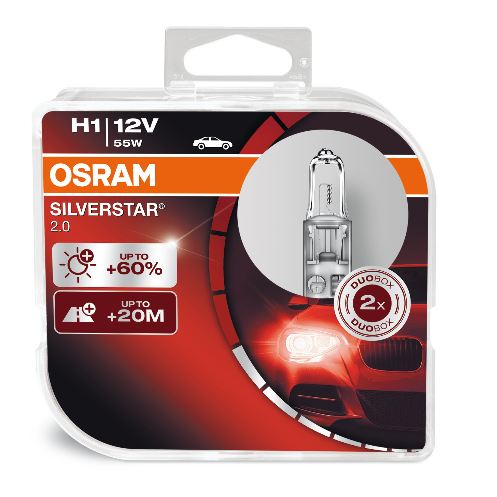 12V Silverstar 2.0 - H1 - 55W - P14,5s - 2 pz - Scatola Plast. - immagine 4