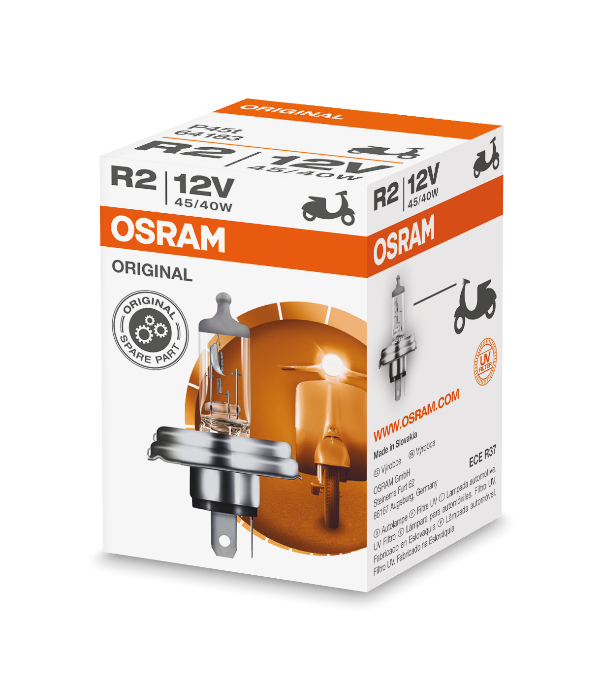 12V Original Line - R2 - 45/40W - P45t - 1 pz - Scatola - immagine 4