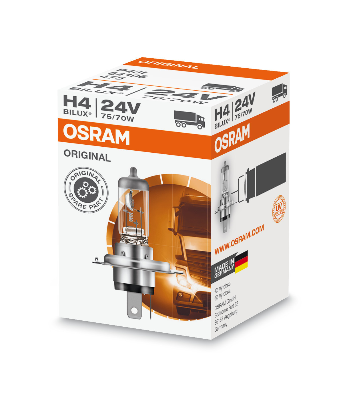 24V Original Line - H4 - 75/70W - P43t - 1 pz - Scatola - immagine 4