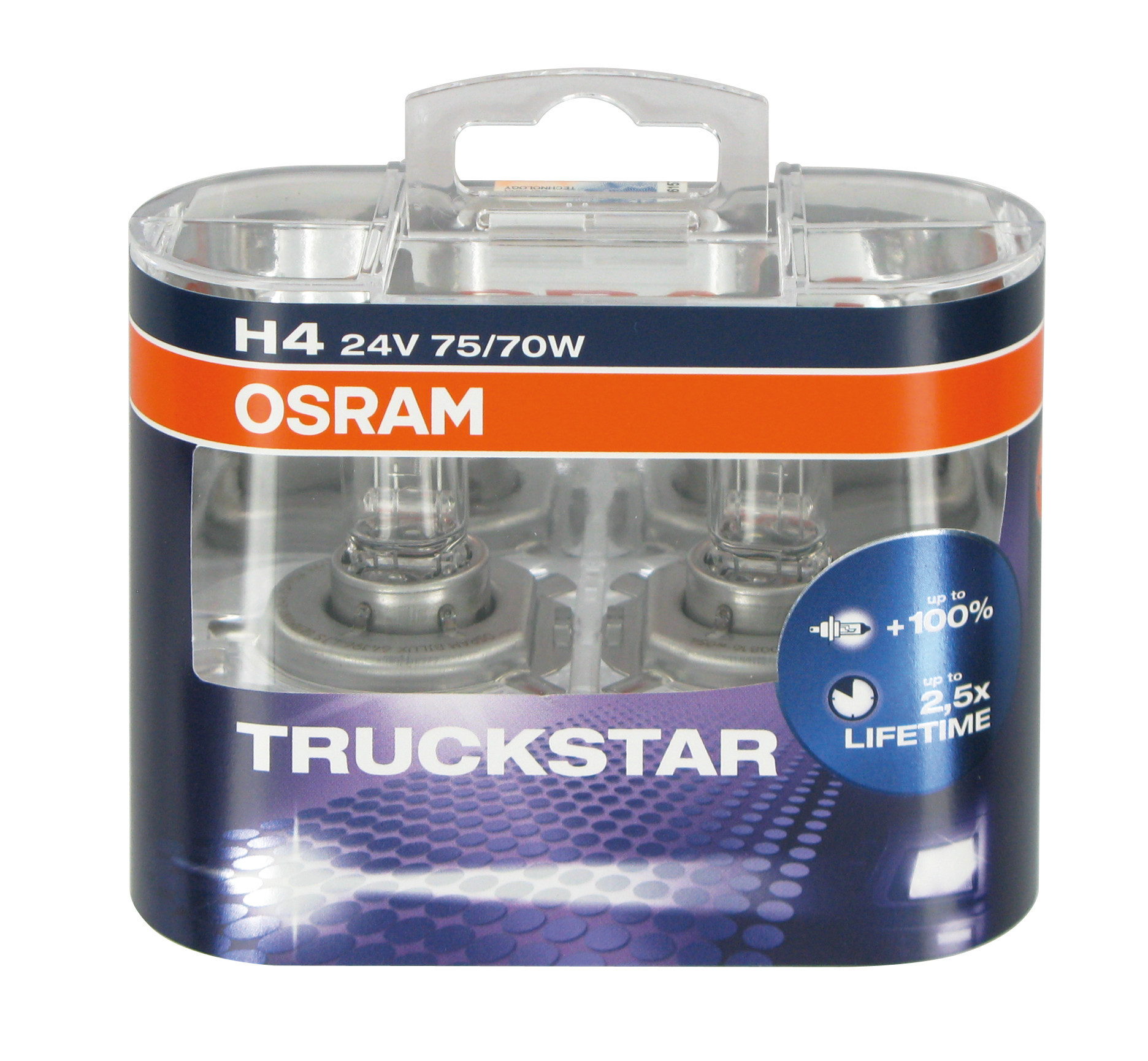 24V Truckstar - H4 - 75/70W - P43t - 2 pz - Scatola Plast. - immagine 4