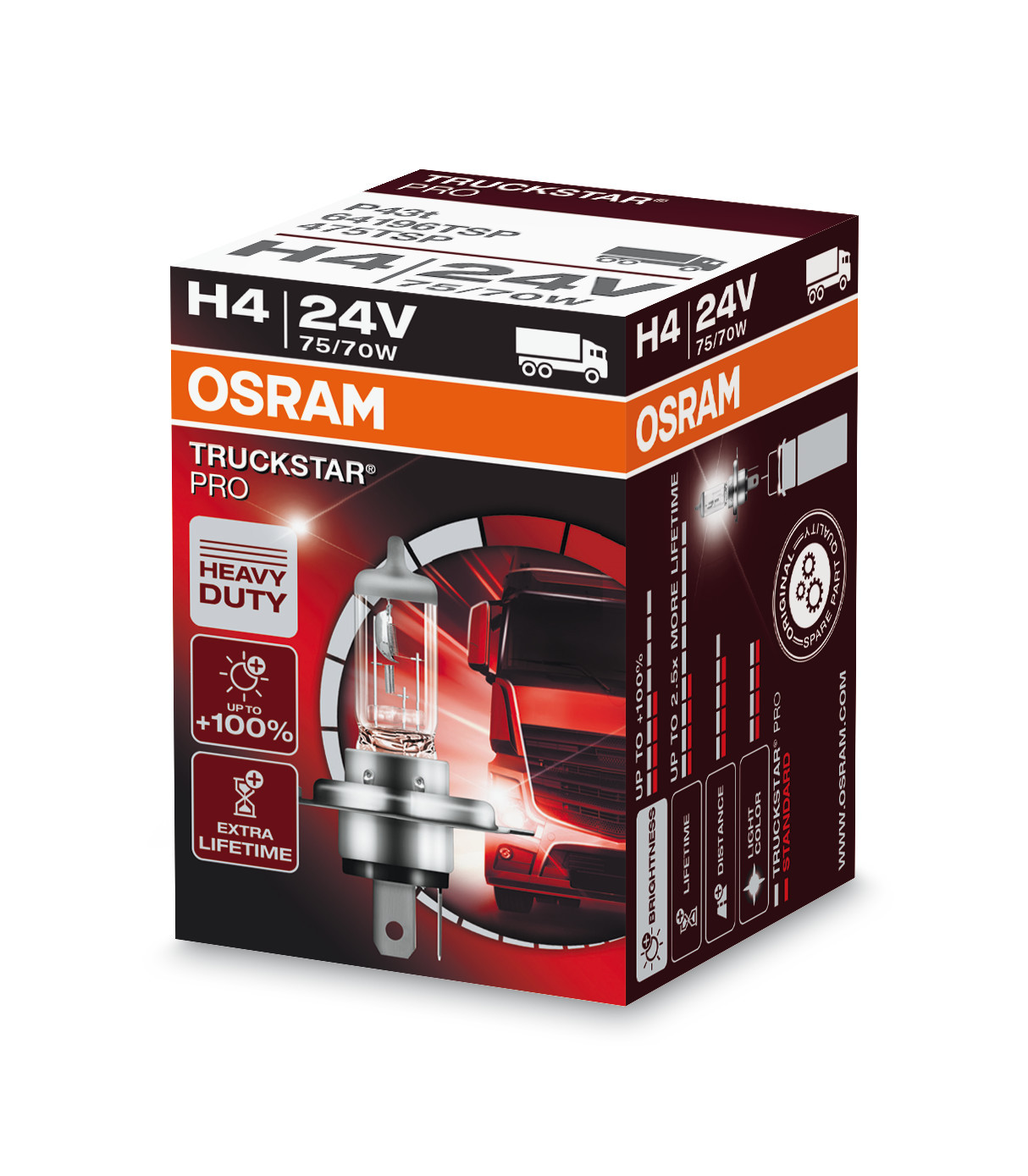 24V Truckstar Pro - H4 - 75/70W - P43t - 1 pz - Scatola - immagine 4