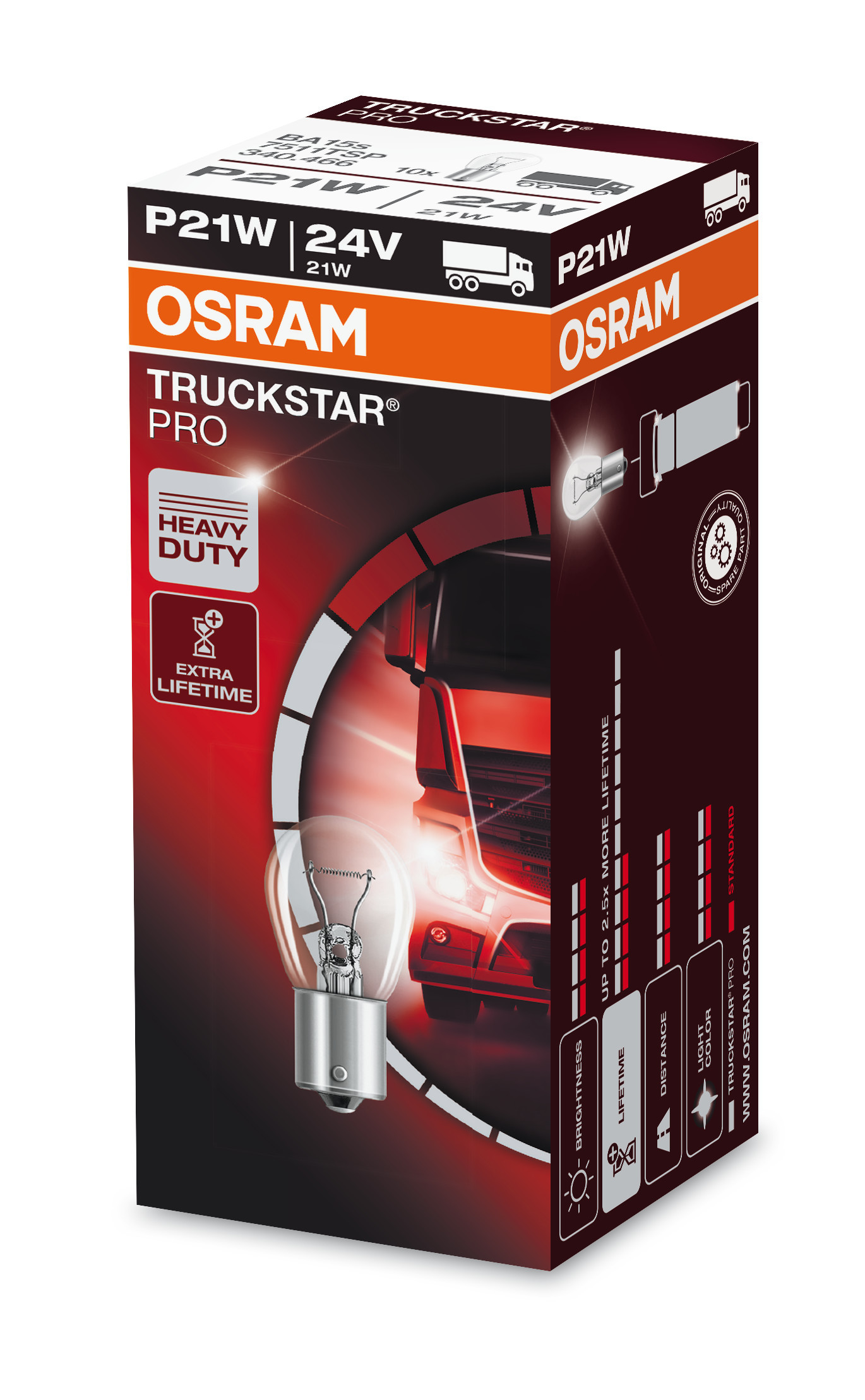 24V Truckstar Pro - P21W - 21W - BA15s - 1 pz - Sfuso - immagine 4