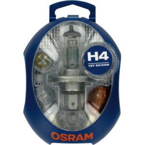 12V Kit Lampade di ricambio 12V - 1 pz - Scatola Plast. - H4