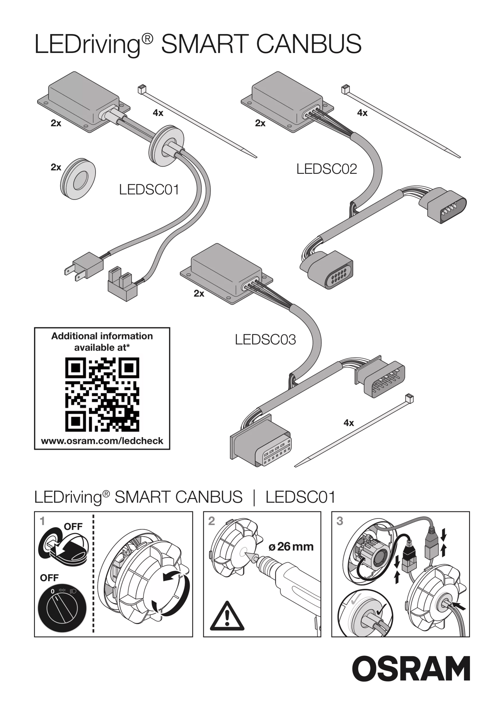 LEDriving SMART CANBUS - 12V - H7, 12W, PX26d - immagine 2