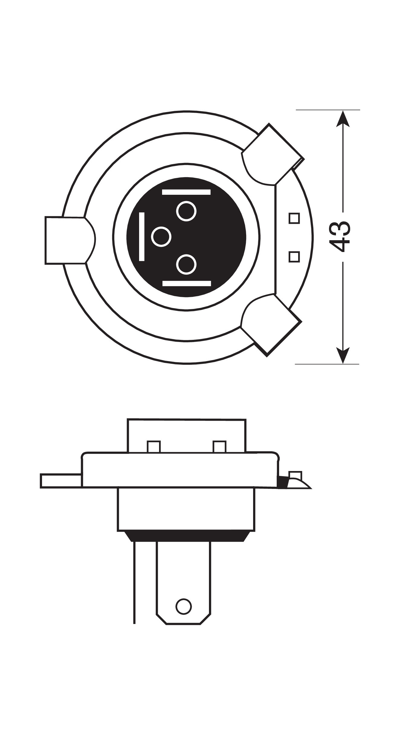 12V Lampada alogena - HS1 - 35/35W - PX43t - 1 pz - Scatola - immagine 3