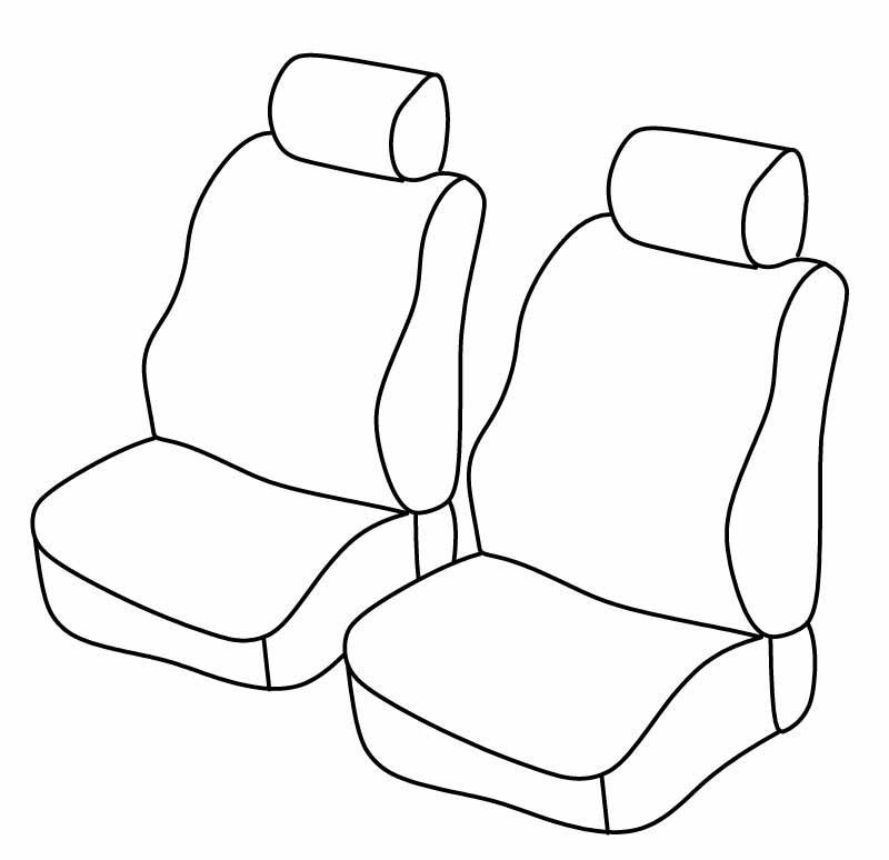 Set coprisedili Superior - Nero/Blu - compatibile per Dacia Dokker Van (11/12>07/21) fino al 2016