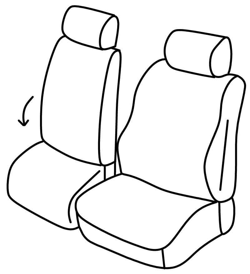 Set coprisedili Superior - Nero/Blu - compatibile per Dacia Dokker Van (11/12>07/21) Dal 2018 - Renault Express (06/21>) Dal 2018
