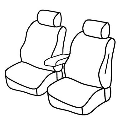 Set coprisedili Superior - Nero/Rosso - compatibile per Fiat Doblò Cargo (01/10>07/22)