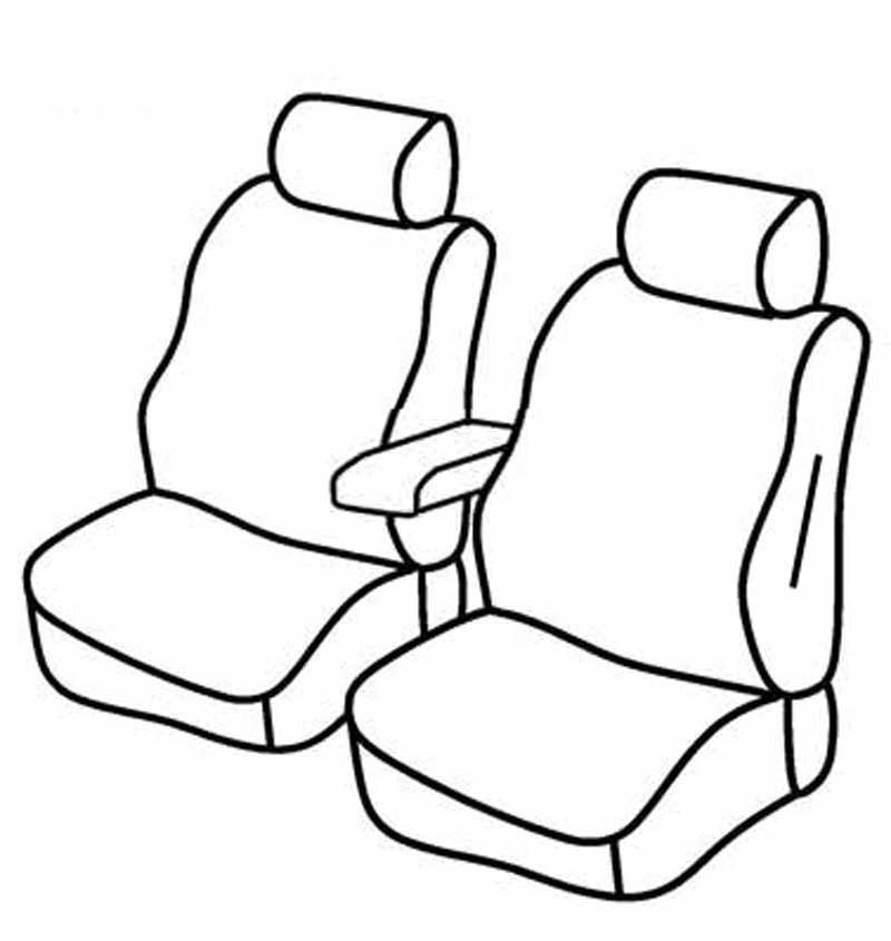 Set coprisedili Superior - Nero/Blu - compatibile per Fiat Doblò Cargo (11/00>12/09) Fino al 2007