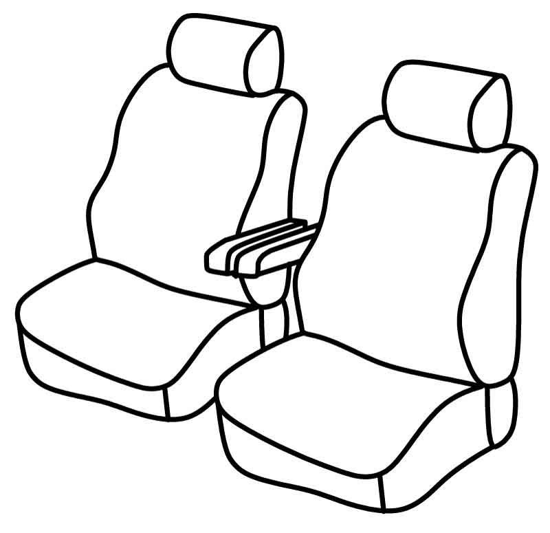 Set coprisedili Superior - Nero/Rosso - compatibile per Citroen Jumpy (04/16>) - Peugeot Expert (04/16>)