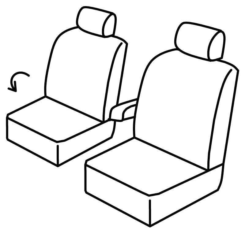 Set coprisedili Superior - Nero/Blu - compatibile per Ford Transit Connect (06/02>10/13)