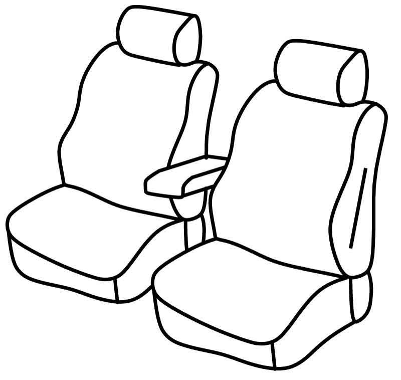 Set coprisedili Superior - Nero/Blu - compatibile per Citroen Berlingo Van (06/18>05/24) - Opel Combo Cargo (09/18>)