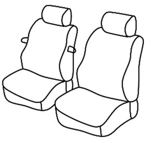 Set coprisedili Superior - Nero/Rosso - compatibile per Renault Kangoo (02/08>05/21) Maxi