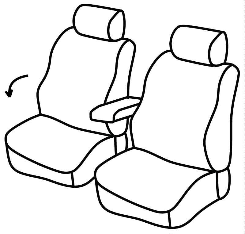 Set coprisedili Superior - Nero/Blu - compatibile per Renault Kangoo (02/08>05/21)