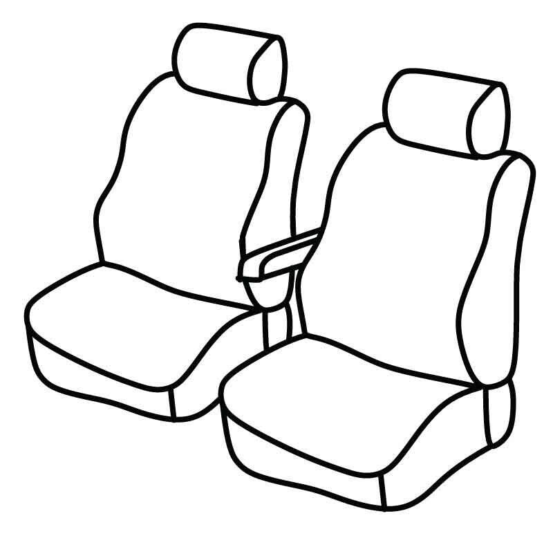 Set coprisedili Superior - Nero/Rosso - compatibile per Renault Express (06/21>)