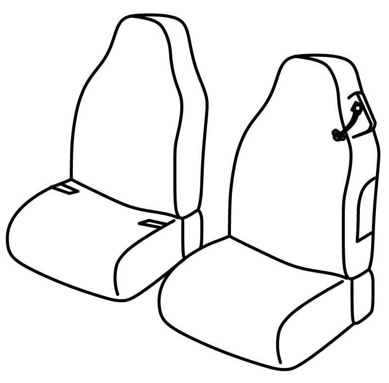 Set coprisedili Superior - Grigio/Nero - compatibile per Smart Fortwo (11/14>04/24)