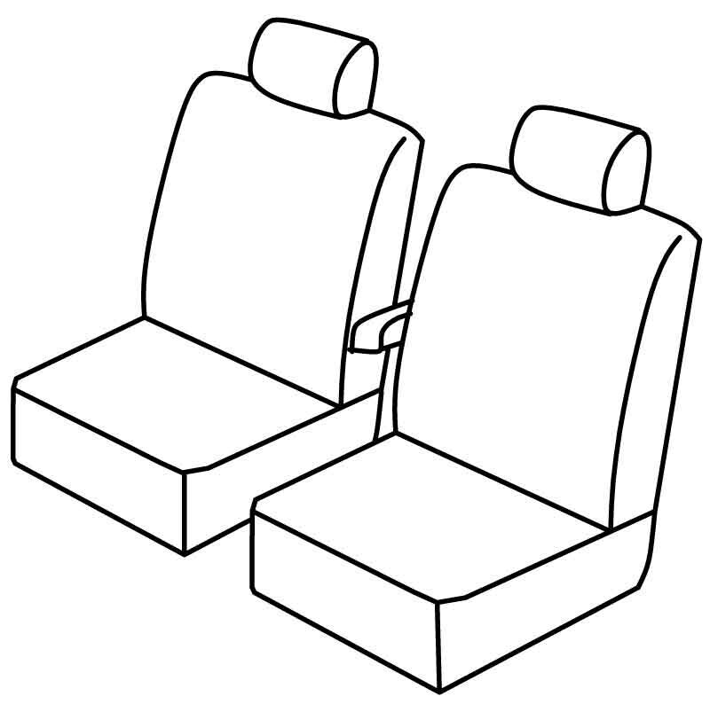 Set coprisedili Superior - Nero/Rosso - compatibile per Volkswagen Crafter (04/06>12/16)