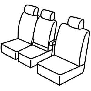 Set coprisedili Superior - Nero/Blu - compatibile per Citroen Berlingo Van (04/08>05/18)  - Peugeot Partner (04/08>08/18) Urban