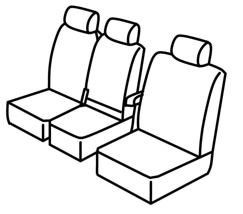 Set coprisedili Superior - Nocciola - compatibile per Citroen Berlingo Van (04/08>05/18) - Peugeot Partner (04/08>08/18) Urban
