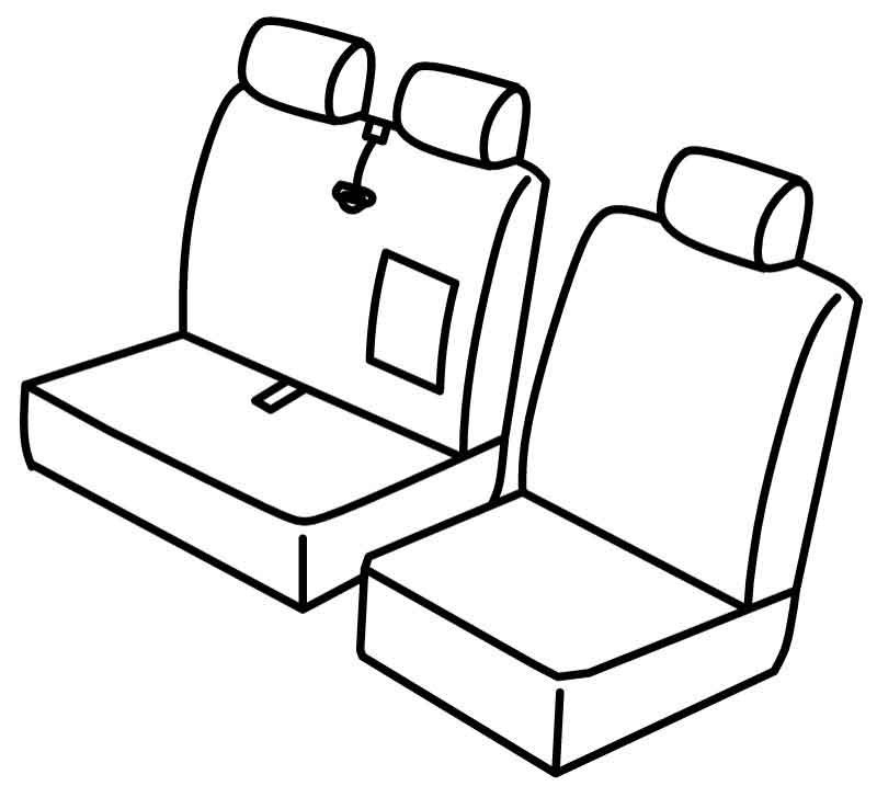 Set coprisedili Superior - Beige - compatibile per Citroen Jumpy (01/07>03/16) - Fiat Scudo (01/07>04/16) - Peugeot Expert (01/07>03/16)