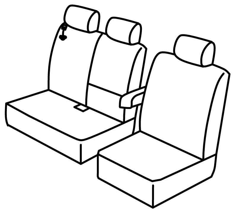 Set coprisedili Superior - Grigio/Nero - compatibile per Fiat Doblò Cargo (01/15>07/22) - Opel Combo Cargo (04/12>08/18)