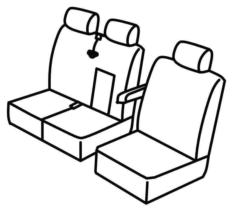 Set coprisedili Superior - Beige - compatibile per Ford Transit Custom (10/12>08/23) Hybrid