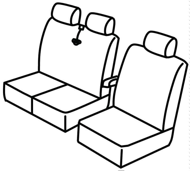 Set coprisedili Superior - Grigio/Nero - compatibile per Ford Transit Custom (10/12>12/17)