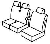 Set coprisedili Superior - Nero/Blu - compatibile per Ford Transit Custom (09/23>)
