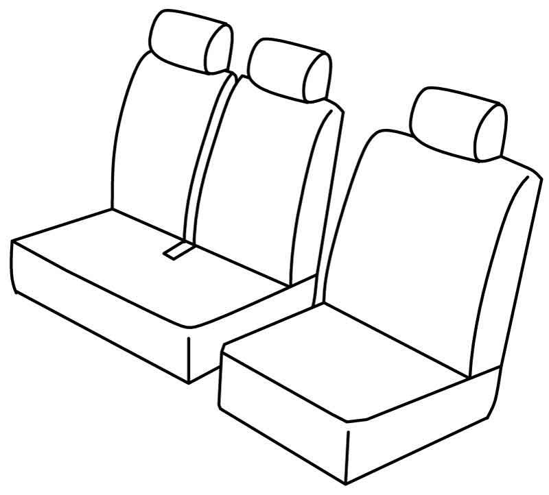Set coprisedili Superior - Grigio/Nero - compatibile per Mercedes Citan (10/12>08/21)