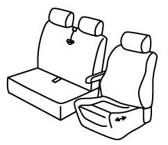 Set coprisedili Superior - Nero/Rosso - compatibile per Mercedes Vito (01/15>)