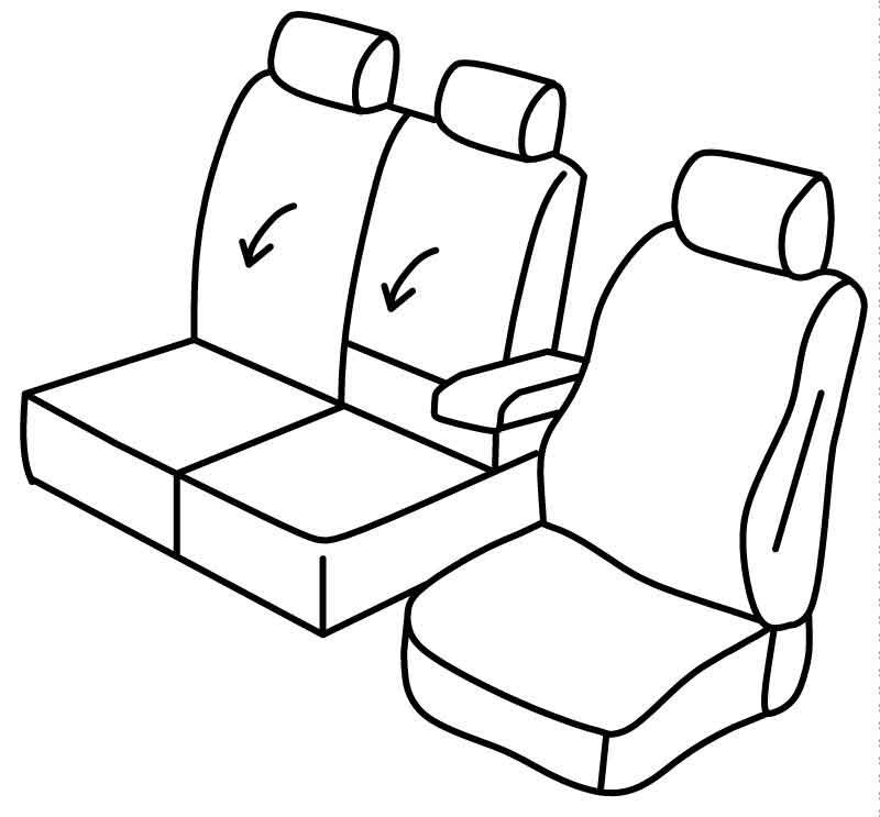 Set coprisedili Superior - Nero/Blu - compatibile per Citroen Berlingo Van (06/18>05/24) - Fiat Doblò Cargo (01/15>07/22) - Opel Combo Cargo (09/18>) - Peugeot Partner (09/18>)