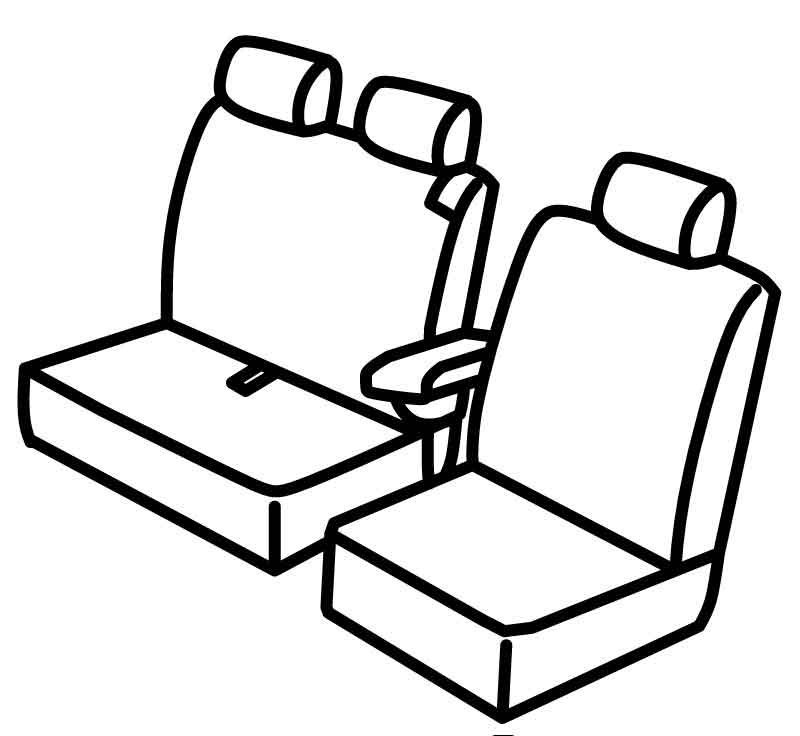 Set coprisedili Superior - Grigio/Nero - compatibile per Opel Vivaro (03/19>) - Peugeot Expert (04/16>)