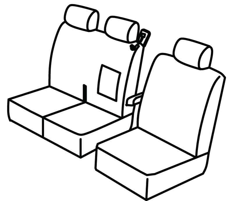 Set coprisedili Superior - Nero/Blu - compatibile per Peugeot Expert (04/16>)